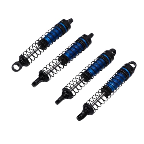 60MM Threaded for 1/18 RC Crawler Upgrade, Aluminum Alloy Damper Replacement Parts Compatible with Bronco K10, 4PCS (Blue) - color: Blue