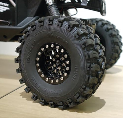 RC 1.9 Inch Beadlock Wheels Negative Offsets 8mm Rims Hex 12mm Aluminum Wheel for TRX4 TRX6 SCX10 Gen8 1/10 RC Crawler Remote Control Car Upgrades Accessories 4PCS (Black)) - color: Black)
