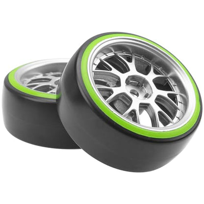 Hard Plastic Wheel Rims & Plastic Tires 12mm Hex Y-Shape Compatible with Traxxas HSP Tamiya Kyosho Himoto WLtoys Redcat 1/10 RC Drift Car