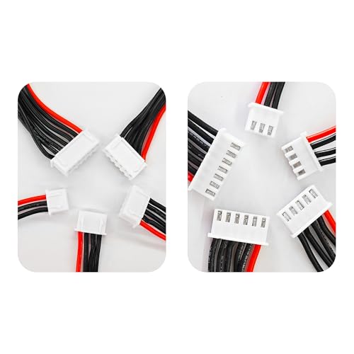 10PCS JST-XH 2S-6S Balance Extension Cable, 3.9" 22AWG Silicone Lead Wire for LiPo Battery Charger, RC Balance Plug Connector Adapter 2S 3S 4S 5S 6S(2pcs Each) - size: 2S-6S