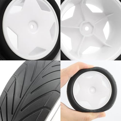 4 Pieces 12mm Hex Off-Road RC Eletric Buggy Wheels & Tires for 1/16 1/14 1/12 1/10 Scale H16PL JC16EP 16207 124010 144010 124017 124018 RC Buggy Trucks Cars