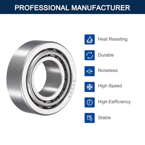2 Pack 33205 Tapered Roller Bearing Cone and Cup Set | 25mm Bore 52mm OD 22mm Cup Width, Chrome Steel Taper Bearings Set, ABEC-3 - size: 33205