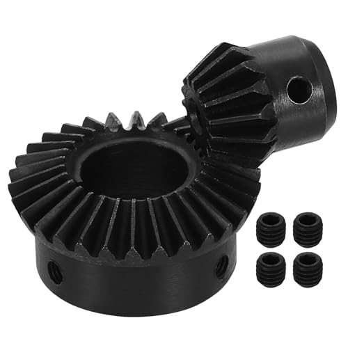 uxcell 2Pcs Tapered Bevel Gears Set, 1.5 Mod 1:2 (15T/30T) Harden Steel Straight Bevel Gear, 90 Degree Steering Motor Gears, (5/20mm Shaft Hole with Keyway) - size: 5/20mm