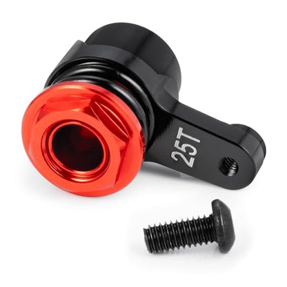 25T Bellcrank Arm Servo Saver for LOSI 1/18 Mini LMT 4WD 1:18th Scale Crawler Car Upgrade Parts (Red) - color: Red