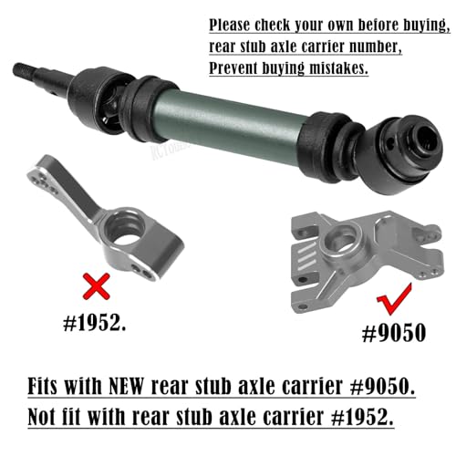 RC #45 Steel Front Rear Driveshaft/Drive Shaft Upgrades Part for 1/10 Slash,Rustler,Stampede,Jat0 4WD 4X4 VXL,F0rd F15O Rapt0r R 4WD,CVD Axles with Hex(#9051#9052) Titanium - color: Titanium-(Upgrades）