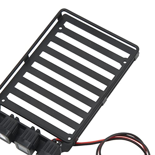 RC Roof Rack Luggage Carrier with LED Light Ideal for Axial SCX24 1/24 RC Crawler Featuring Premium Materials Excellent Simulation Lightweight Design and Easy (Quadrate Lamp) - size: Quadrate Lamp
