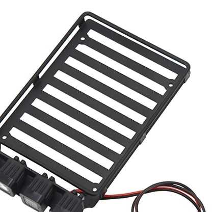 RC Roof Rack Luggage Carrier with LED Light Ideal for Axial SCX24 1/24 RC Crawler Featuring Premium Materials Excellent Simulation Lightweight Design and Easy (Quadrate Lamp) - size: Quadrate Lamp