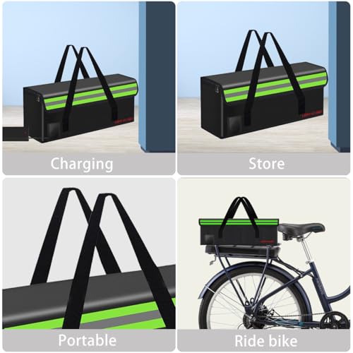 Lipo Battery Safe Bag Large Capatity Fireproof Bag for Ebike Lipo Battery Other Batteries Storage Charging Transport Home Office Travel Safe Storage Pouch - size: 490*150*180mm
