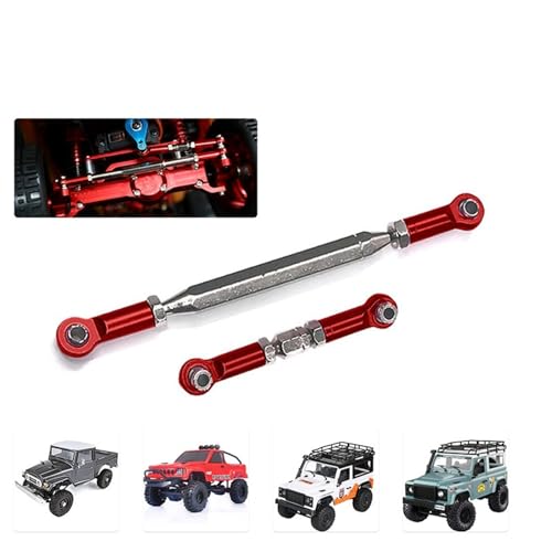 RC Car Rod Linkage Compatible with MN D90 D99 for MN-90 FJ-45 1/12 RC Car Crawler Metal Adjustable Steering Linkage Servo Link Pull Rod Turnbuckle
