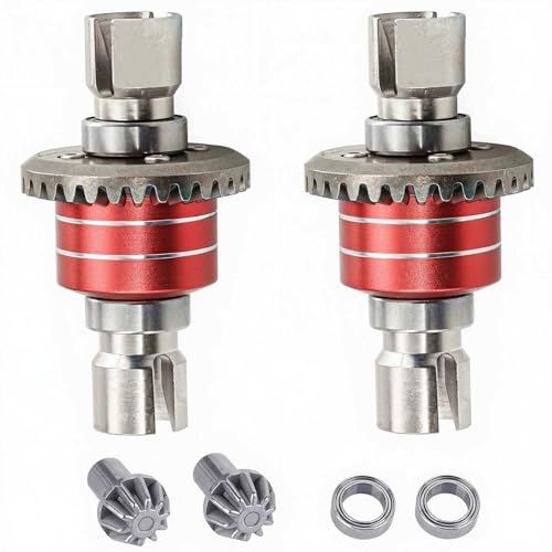 Steel RC Front Rear Differential Diff Input Gear Set Upgrade Parts for Hyper go 1/16 H16BM H16PL H16DR H16207 16208 16209 16210 H16 1/14 14301 14302 14209 14210 Series（Red）.