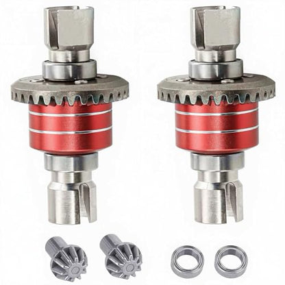 Steel RC Front Rear Differential Diff Input Gear Set Upgrade Parts for Hyper go 1/16 H16BM H16PL H16DR H16207 16208 16209 16210 H16 1/14 14301 14302 14209 14210 Series（Red）.