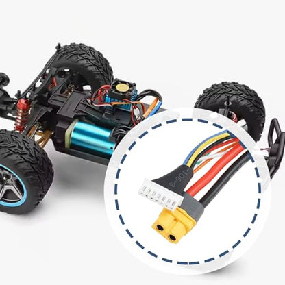 6S Charge Balance Battery Cable XT60 Male to XT60 Female Lipo Connector 12AWG for RC Cars Trucks Buggies, 60cm