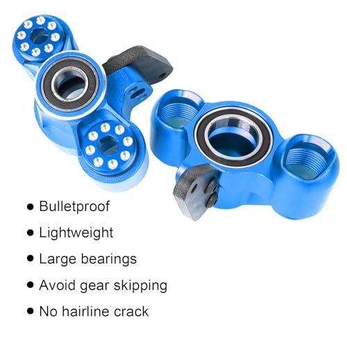 Aluminum Front Steering Knuckles Blocks for ARRMA 6S 1/8 Mojave | TYHPON Infraction FIRETEAM Felony BLX 6S 1/7 4WD, RC Caster Blocks C-Hubs w/Bearings, Hub Carriers Parts AR330187 - color: Blue, size: Front Steering Knuckles(Thin)