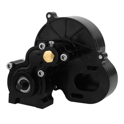 All Metal Complete Gearbox Transmission with Motor Gears for 313mm Wheelbase 1/10 RC Crawler Truck Axial SCX10 & SCX10 II DIY Upgrade Parts (Black)-651651 - color: Black