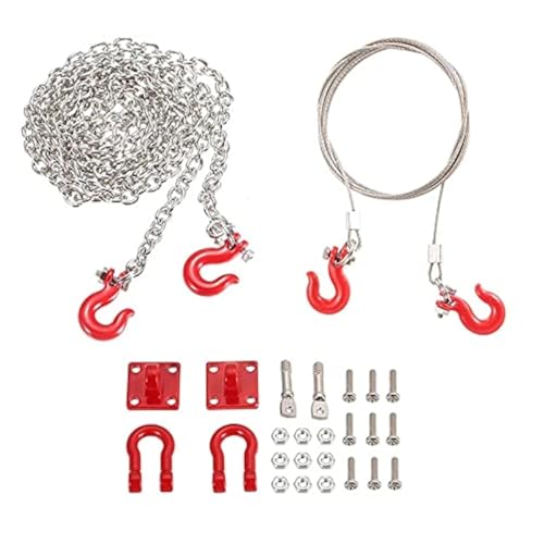 Tow Hook Trailer Chain for 1:10 RC Car Crawler, Tow Hook Steel Tow Rope,U Shaped Rescue Tow Hook for Traxxas Trx4 Axial Scx10 Wraith D90 Tamiya