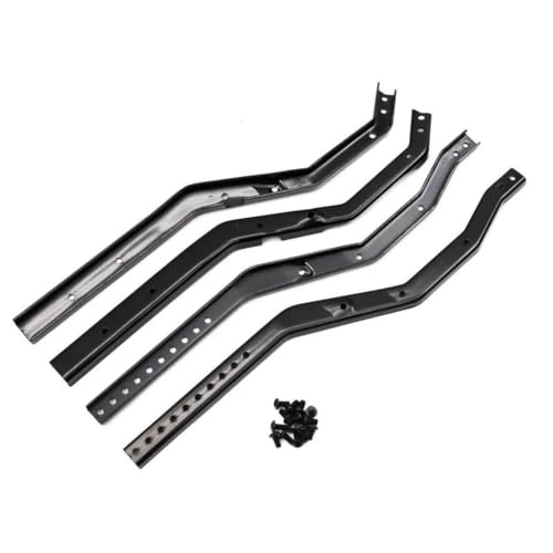 for Axial for SCX10 III for Gladiator for Wrangler 1/10 Wheelbase Adjustable Metal Chassis Frame Rail Set RC Crawler Upgrade Parts RC Car Models Parts - color: Black