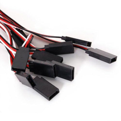 Healifty 10pcs 32cm Male to Female 3-pin Servo Extension Wire Cable Set for Rc Car and Helicopter with Sturdy Hard Plastic Connector for Servo and Receiver Connection
