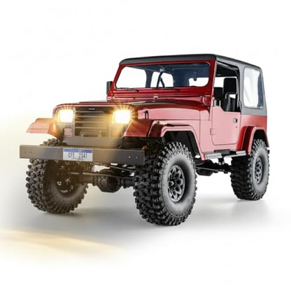 EAZYRC FMS Rochobby 1/10 RC Crawler Mashigan RC Truck 4x4 RTR, RC Car with Foldable Front Windcreen, Convertible Top (RS Version)