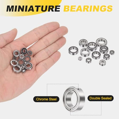 uxcell 4Pcs SMR106ZZ Deep Groove Ball Bearings, 6x10x3mm 440C Stainless Steel Double Shielded Bearings, ABEC 5 - size: 6x10x3mm