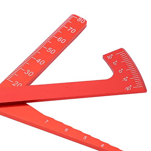 RC Rim Camber Gauge Aluminum Alloy Adjustable Wheel Height Ruler Tool for RC Remote Control Vehicle Rim Camber Angle Measurement (Red) - color: Red