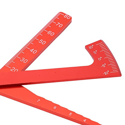 RC Rim Camber Gauge Aluminum Alloy Adjustable Wheel Height Ruler Tool for RC Remote Control Vehicle Rim Camber Angle Measurement (Red) - color: Red