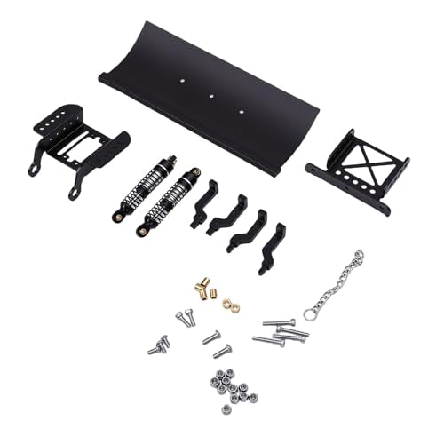 Estink Alloy RC Snow Plow with Hydraulic Damping, Shock Absorbing Replacement for 1/18 RC Crawler Car (Black) - color: Black