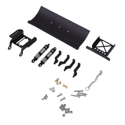 Estink Alloy RC Snow Plow with Hydraulic Damping, Shock Absorbing Replacement for 1/18 RC Crawler Car (Black) - color: Black