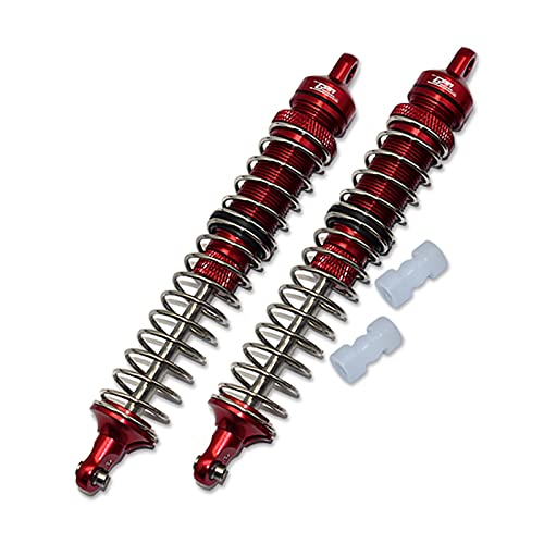 RC Shock Absorber, Aluminum Front Rear Universal Shock Absorber External Spring Type Accessory Suitable for LOSI 1/8 LMT SOLID AXLE 4WD MONSTER TRUCK LOS04022 Car Crawler (Red) - color: Red