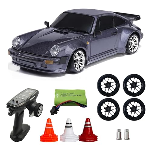 1/18 Porsche 911 RWD RC Drift Car with Metal Tires (Purple) | RWD Drifting with Gyro,Alloy Shell & Metal Tires (Purple) - color: Porsche 911 Purple