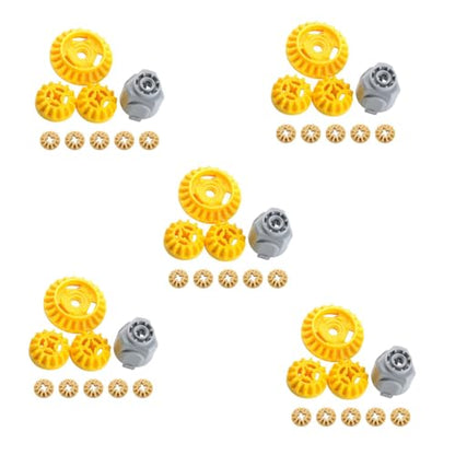 5Sets Differential Gear Set for Building Blocks Yellow and Gray Compatible with Standard Building Blocks Technical Modification Parts 65414 69761 69762 6589