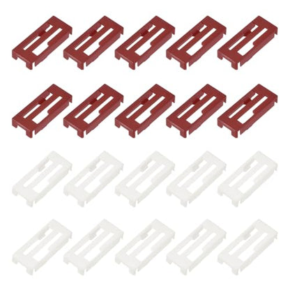 MECCANIXITY 40 Pcs Servo Extension Cable Clips, Servo Cable Safety Connector Lead Wire Buckle Lock for RC Car Plane Boat DIY Y Adapter Cable, White/Red - color: White/Red