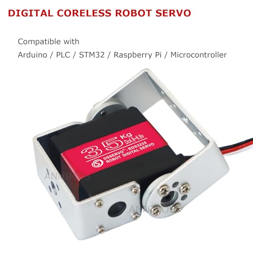 35KG High Torque Digital Servo Motor - Full Metal Gears, Waterproof, Includes Mounting Brackets for RC Robot - size: 35KG Red