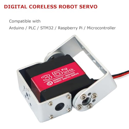 35KG High Torque Digital Servo Motor - Full Metal Gears, Waterproof, Includes Mounting Brackets for RC Robot - size: 35KG Red
