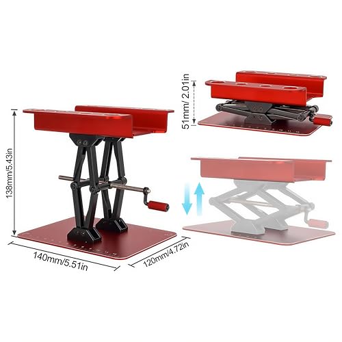 RC Car Stand, Aluminum Liftable Adjustable RC Car Work Stand, Repair & Display RC Stand for Traxxas TRX4 Axial Arrma Redcat Losi 1/8 1/10 1/12 1/14 1/16 1/18 1/24 RC Car (Red) - color: Red