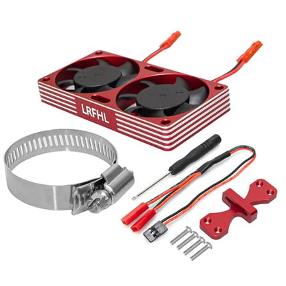1/7 1/8 1/10 RC Cooling Fan Heat Sink with Adjustable Mount 40-50mm | for 1/7 1/8 1/10 RC Crawler Car 4284 4985 1717, 22000 RPM - style: Red 40*40mm