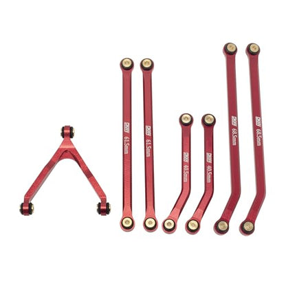 DKKY CNC Aluminum High Clearance for 1/24 RC Crawler LWB 133.5mm Axial SCX24 AXI90081 Deadbolt AXI00004 B17 Upgrades (Red) - color: Red