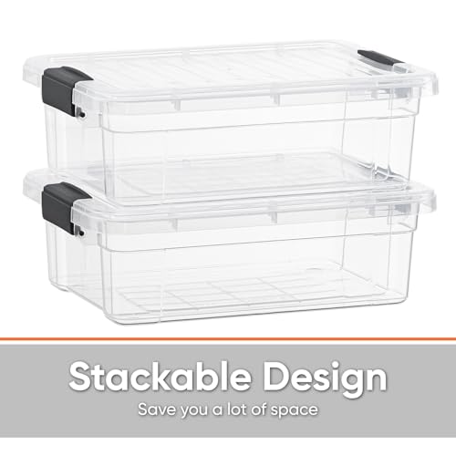Superio Clear Storage Bins with Lids, Stackable Storage Box with Latches and Handles, Extra Small, 4 Pack 2 Quart - size: 2.3 Quarts, style: 4 Pack