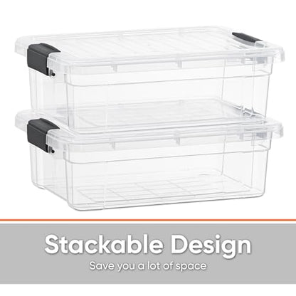 Superio Clear Storage Bins with Lids, Stackable Storage Box with Latches and Handles, Extra Small, 4 Pack 2 Quart - size: 2.3 Quarts, style: 4 Pack