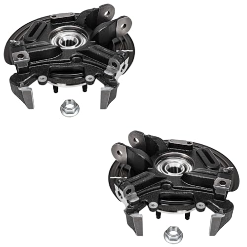Detroit Axle - Rear Steering Knuckles w/Wheel Hubs Brake Calipers | Replacement for Ford Explorer Mercury Mountaineer - 4pc Set - size: 4BU47708/Kit