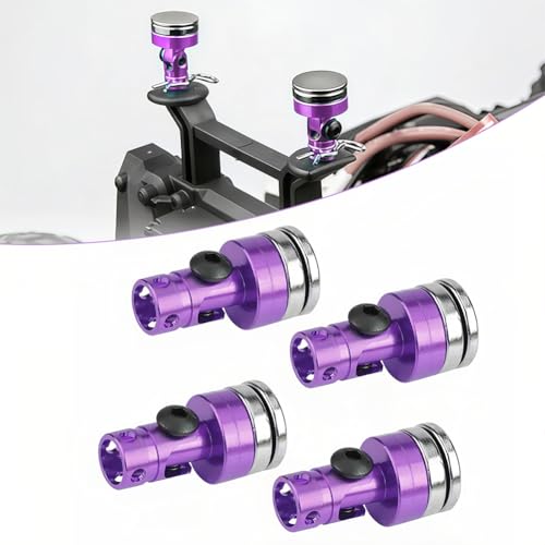 Joyzan RC Magnetic Body Post,Magnet Car Shell Mount Column Clips SCX10 1:10 | Alloy Aluminum Stealth Invisible Touring Drift Model Hobby Vehicle Accessories Parts Scale 4WD 4 Pack Purple