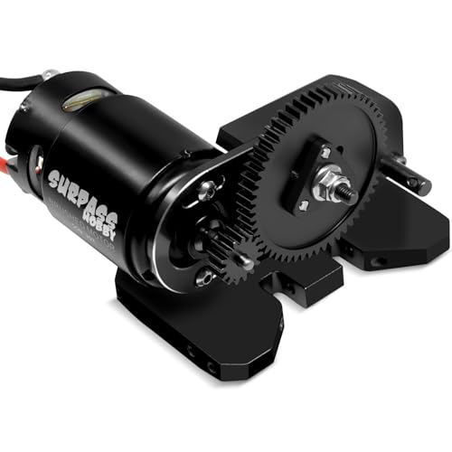 OGRC 2.Low Transmission 30% Overdrive Complete Gearbox for SCX10 Upgrades | Aluminum Housing, Steel Gear, with Skid Plate and 15T Pinion Gear, for Axial SCX10 RC Crawler Car, Black - color: Black