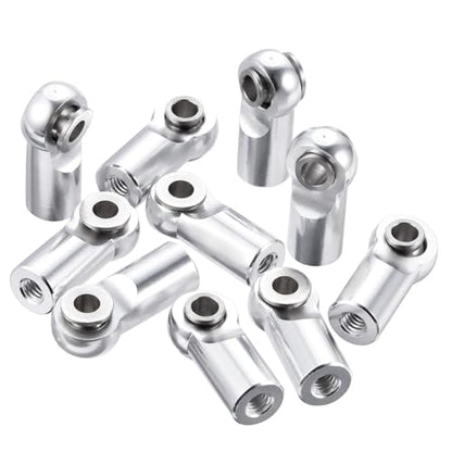 10Pcs/Set Metal M2.5 Link Tie Rod End Ball Joint for RC Model Car Boats Airplane Linkage Replacement Parts RC Links Linkage(Silver) - color: Silver