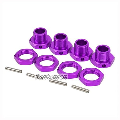 RC Aluminum 17mm Wheel Hex Nuts with Wheel Hub Wrench Repair Tool Set Upgrades Part for 1/8 RC Cars Trucks Off Road Buggy Arrma Typhon Kraton 6S 3S Traxxas E-Maxx E-Revo Mojave (Purple) - color: Purple