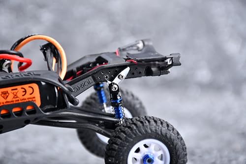 GPM for Axial 1/30 SCX30 RC Crawler – Fits SCX30 Ford Bronco, Jeep Wrangler JLU, Chevrolet K10 – High Articulation & Clearance Flex Blades: 7075-T6 Alloy Droop Flex Mod Extension Kit (Black) - color: Black