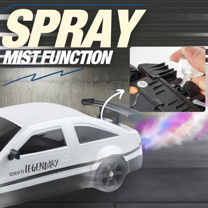 Liberty Imports RC Drift Car 1/16 2.4GHz 4WD Remote Control Sport Racing On-Road Vehicle with LED Light, Batteries and Drift Tires (White) - color: White