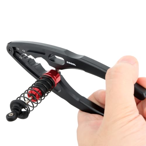 Universal Hobby RC Multi Shock Absorber Shaft Pliers W/Ball End Multi-Function Clamp Tools for All 1/8 1/10 1/12 1/14 1/16 1/18 Scale Cars Trucks (Black)