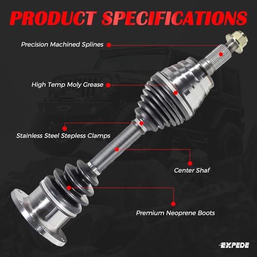 CV Axle Joint Front FWD Fit for Chevy Silverado/GMC Sierra 1500 HD 01-06/2500 HD 99-10/3500 01-06/3500 HD 07-10, for GMC Yukon XL/Suburban 2500 00-13 & Avalanche 2500 02-04 &Hummer H2 03-2009 - size: NCV10241_NCV10241/Pair