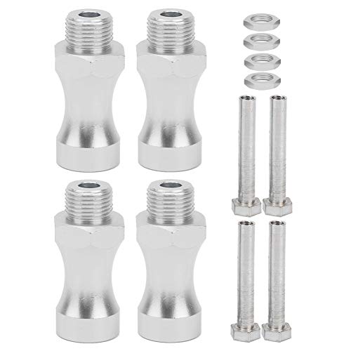 Ejoyous RC Wheel Hub Adapter Hex Drive Hub Adapter RC Hex Coupler 12mm to 17mm Aluminum Alloy CNC Machined 30mm Extension with 5mm Inner Diameter for 1/10 Car Truck (Silver) - color: Silver