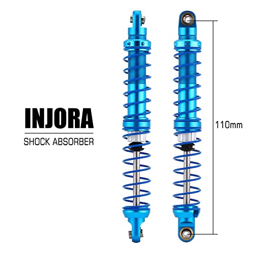 INJORA RC Shock Absorber Oil Adjustable RC Damper Set with Springs for 1/10 RC Truck Crawler Axial SCX10 TRX4 D90 (110mm) - size: 110mm