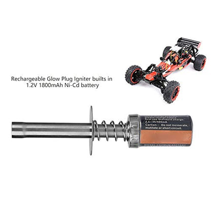 Nitro Starter Kit, RechargeableGlow Plug Igniter Tool Set with Fuel Bottle Wrench Screwdriver Accessories for 1/8 1/10 Nitro Engine RC Car Truck Buggy